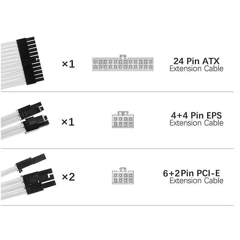 Female to Male 18awg Sleeved Psu Extension Power Cord/cable Kits