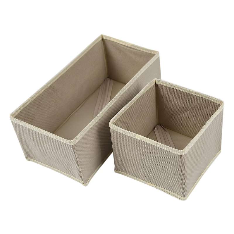 6pcs Foldable Underwear Storage Box Divider No Woven Fabric Khaki