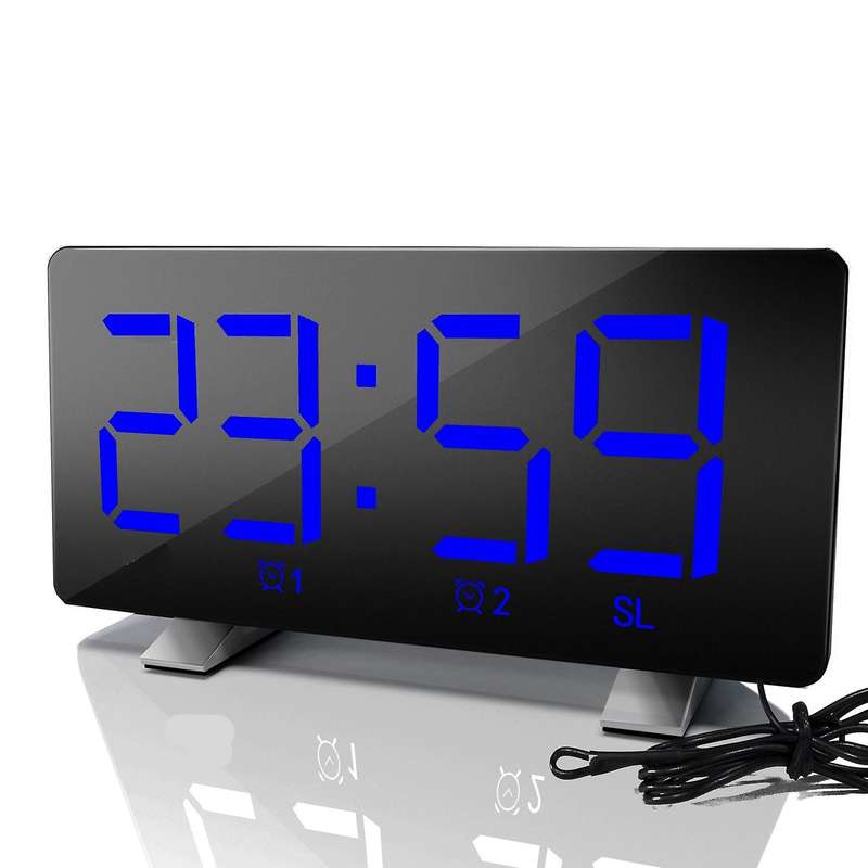 Digital Alarm Clock,dual Alarm, Adjustable Snooze Time Light Sensor A