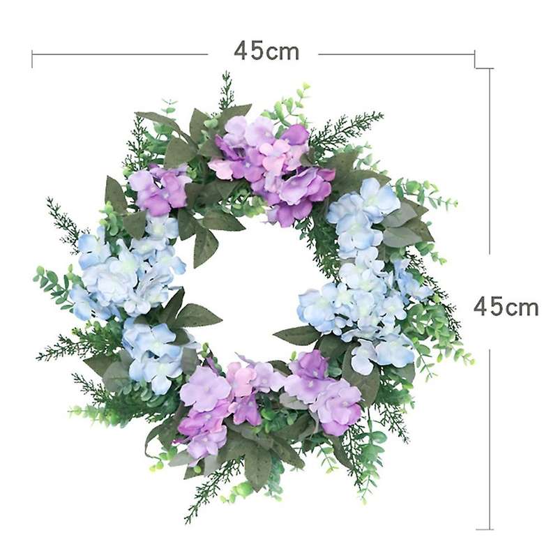 Spring Artificial Hydrangea Wreath for Front Door Farmhouse Decor