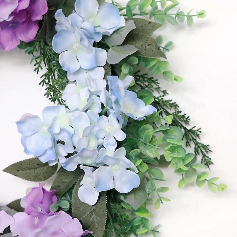 Spring Artificial Hydrangea Wreath for Front Door Farmhouse Decor