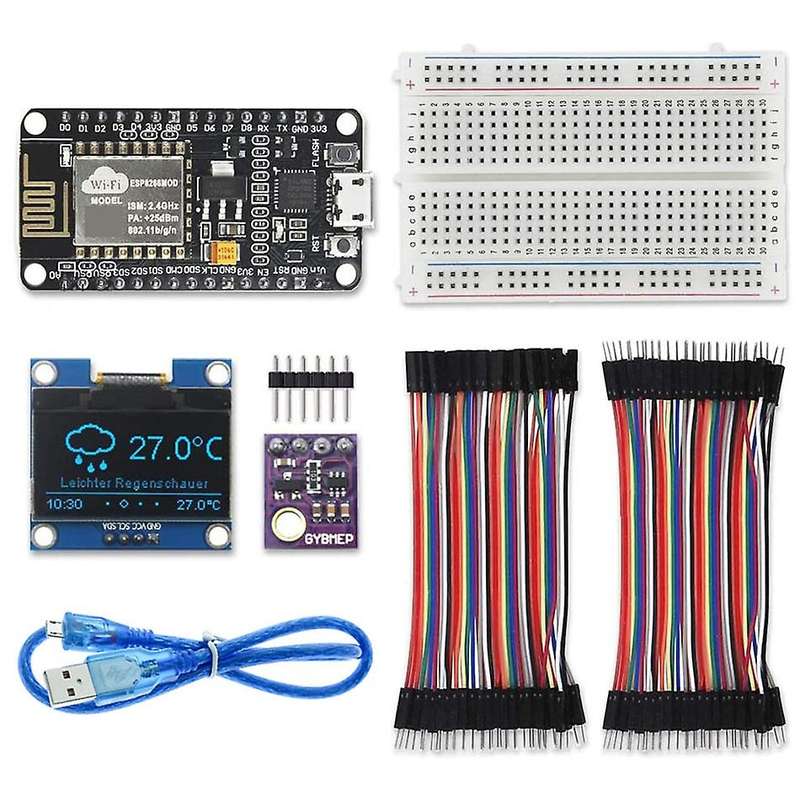 Wifi Weather Station Kit Bme280 Pressure Sensor+display+jumper Wire