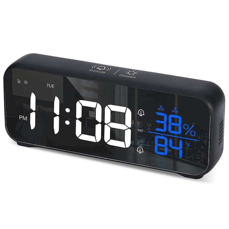 For 6.8 Inch Large Display Digital Alarm Clock with Usb Charger A