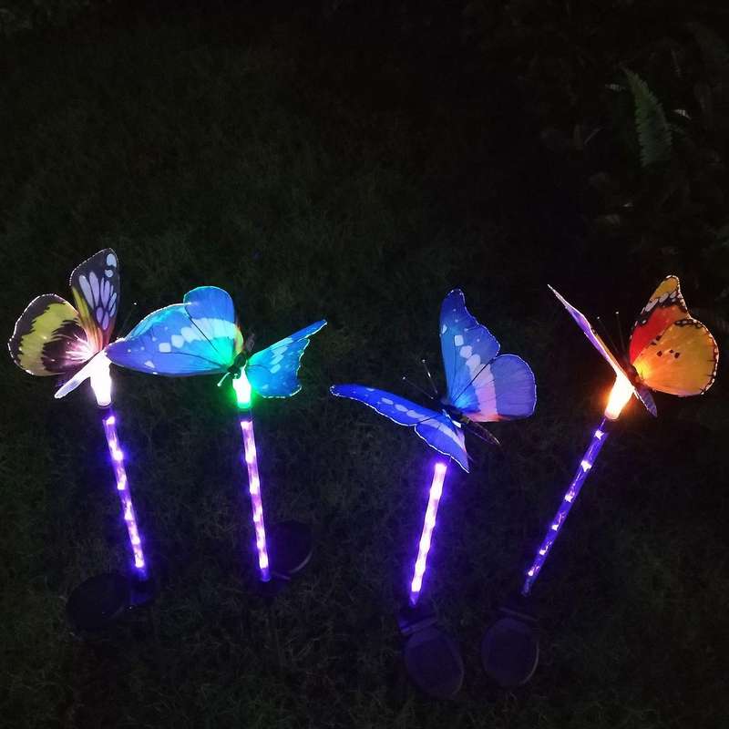 Outdoor Multi-color Changing Led Butterfly Garden Decor Waterproof