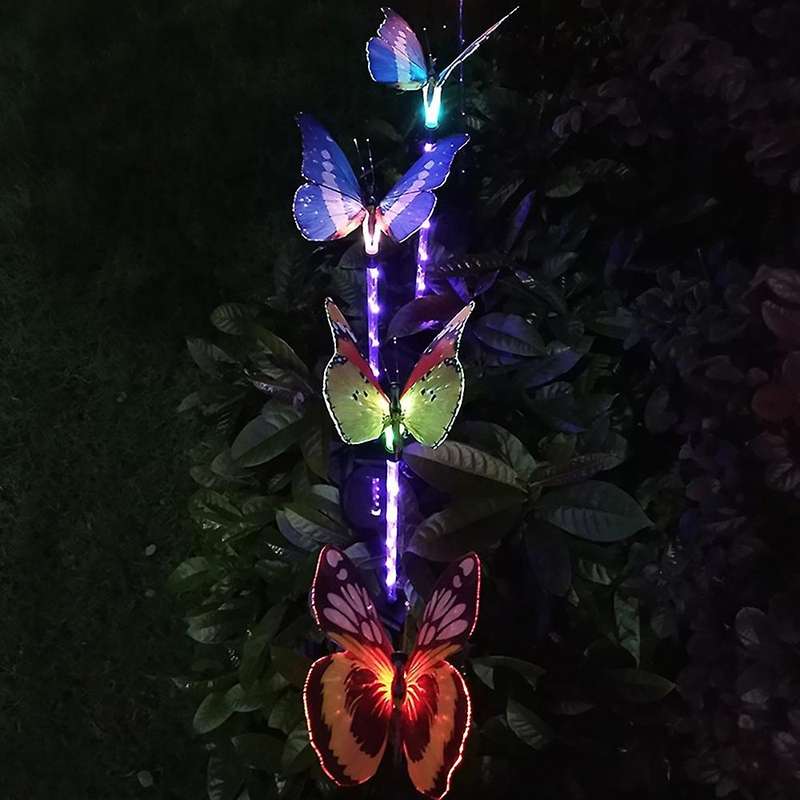 Outdoor Multi-color Changing Led Butterfly Garden Decor Waterproof