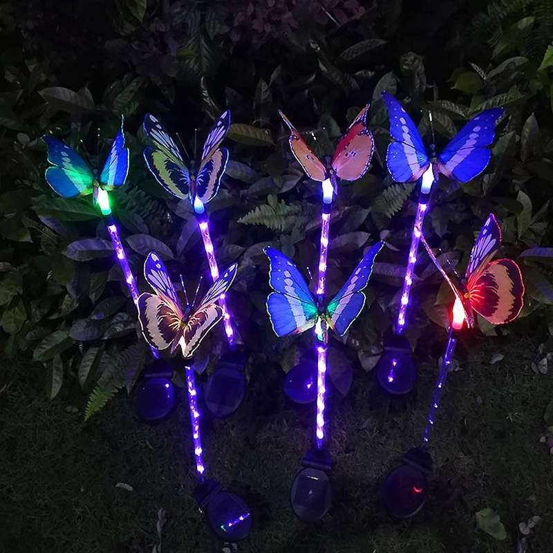 Outdoor Multi-color Changing Led Butterfly Garden Decor Waterproof