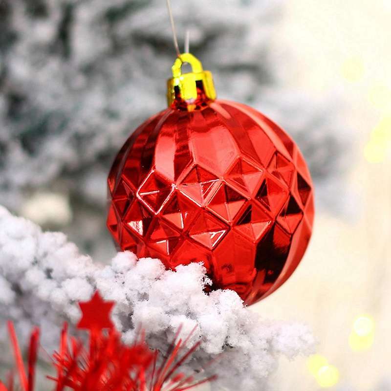 Christmas Tree Decoration Pendant 50 Christmas Balls Red and White