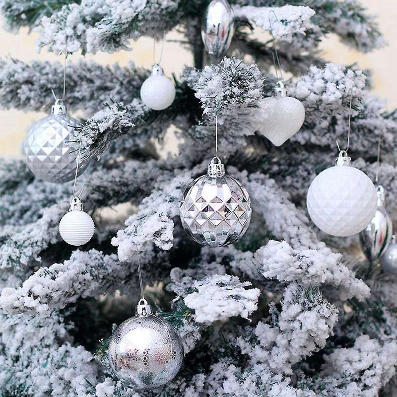 Christmas Tree Decoration Pendant 50 Christmas Balls Red and White