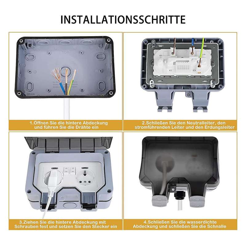 Outdoor Socket Weatherproof Outdoor Wall Socket Eu Plug B