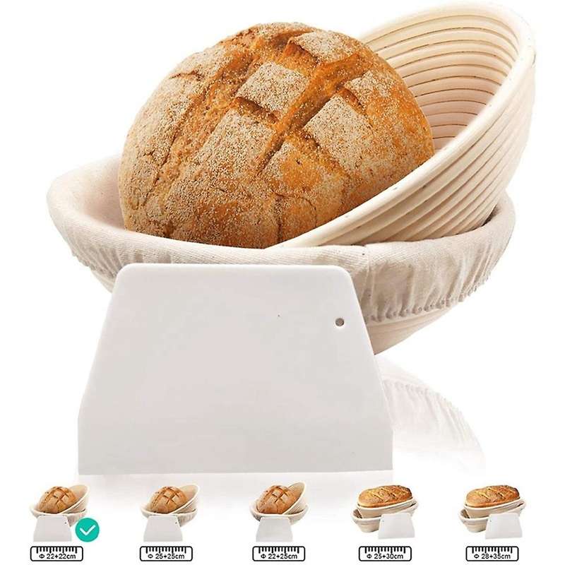 Runder Satz , 2 Hefekrben Fr Brot Und Brotteig, Banneton Grkorb