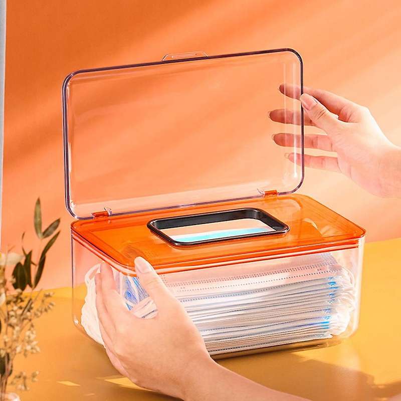Mask Box, Transparent Paper Box, Desktop Tissue Box(transparent)