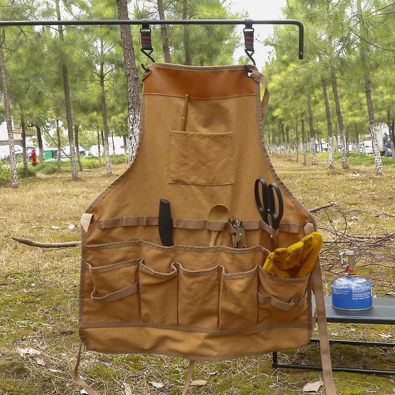 Outdoor Camping Multifunctional Canvas Apron Bbq Protective Clothing