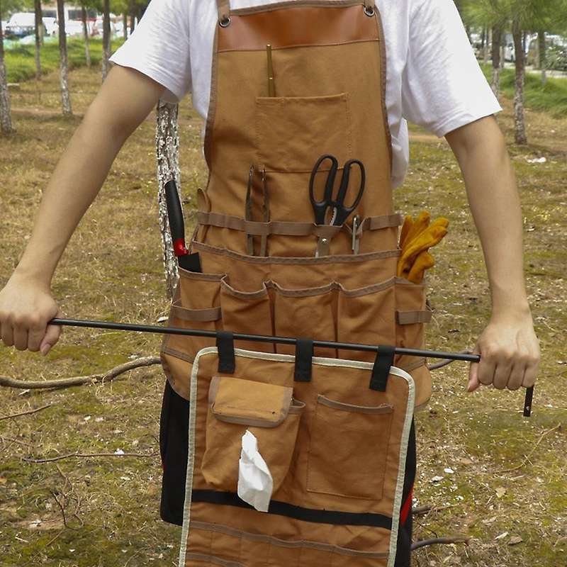 Outdoor Camping Multifunctional Canvas Apron Bbq Protective Clothing
