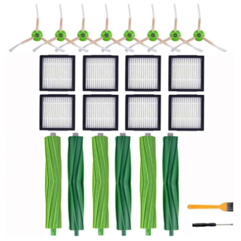 24pcs Rolling Brush Filter Side Brush for Irobot Roomba I7 E5 Robot
