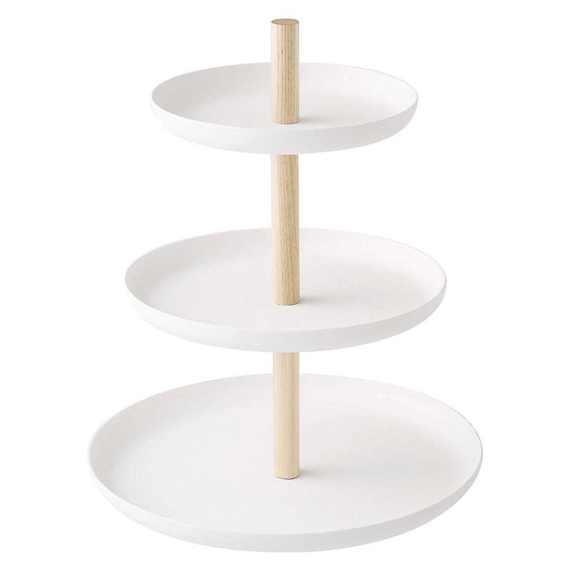 3 Tier Cake Stand Tray Fruit Platter Cupcake Holder Wooden Metal