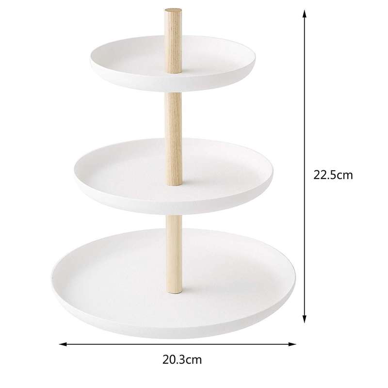 3 Tier Cake Stand Tray Fruit Platter Cupcake Holder Wooden Metal