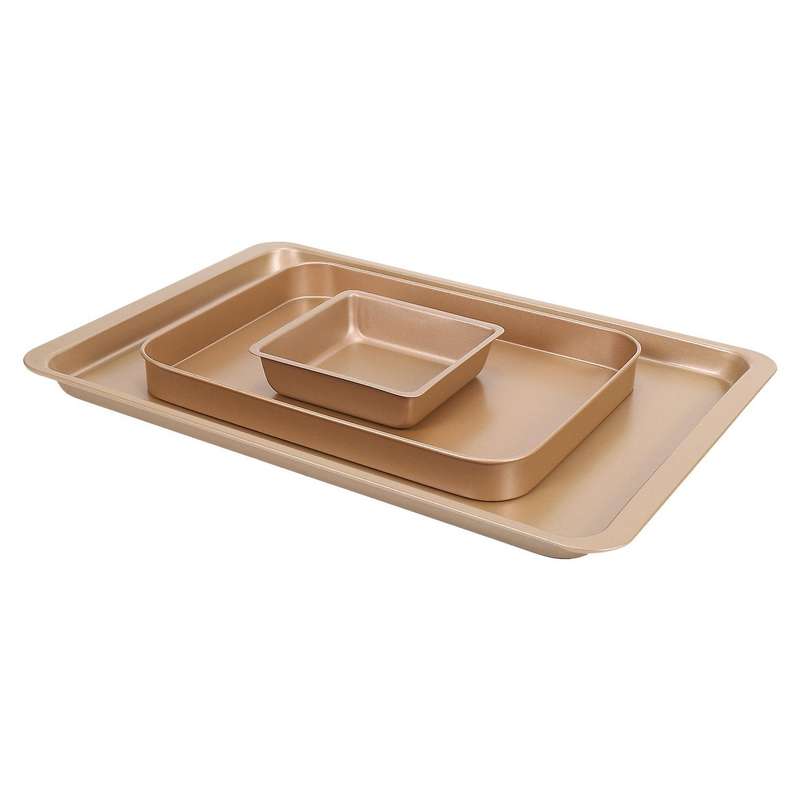 Baking Tray Set, Nonstick Cookie Pan Set for Oven 3-pieces