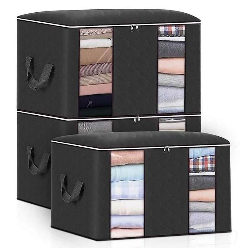 3pc Non-woven Fabric Closet Organizer Foldable Clothes Storage Bag-1