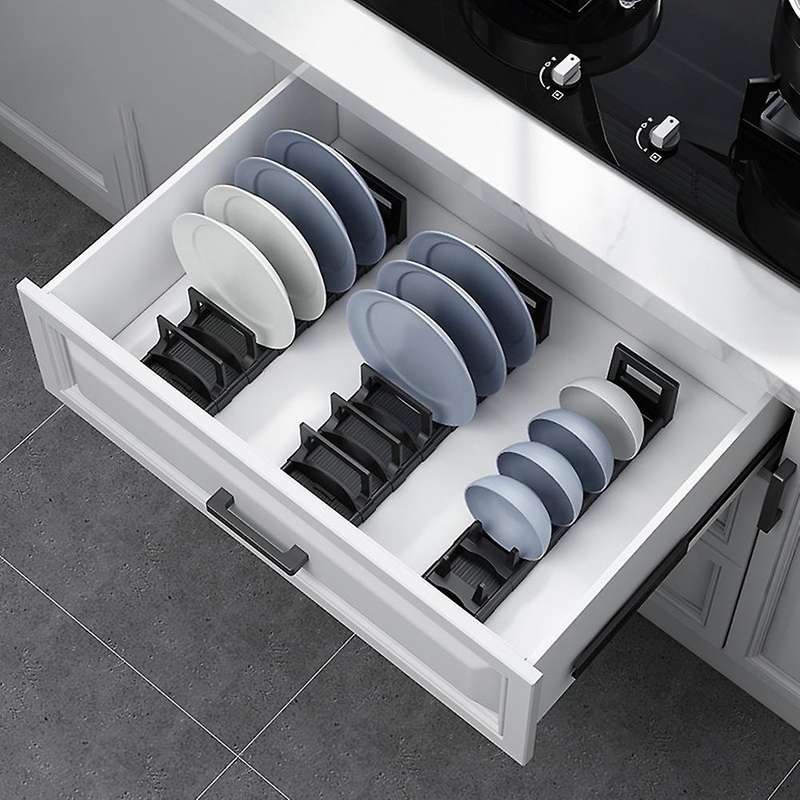Kitchen Free Perforated Space Aluminum Drain Tableware Storage Rack-b