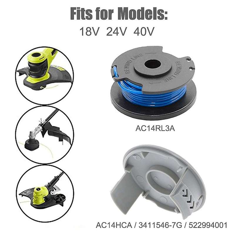 Autofeed String Trimmer Spool Line for Ryobi One+ (20 Spool +2 Cap)