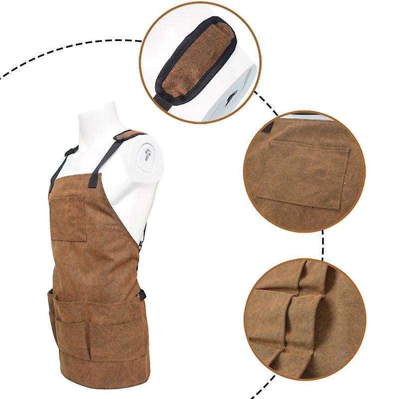 Adjustable Canvas Aprons Men Women Multi-pocket Kitchen Tools Aprons