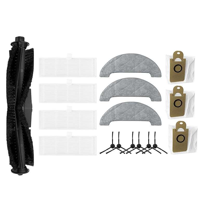 17pcs Main Brush Side Brush Hepa Mops Dust Bag for Proscenic M8 Pro