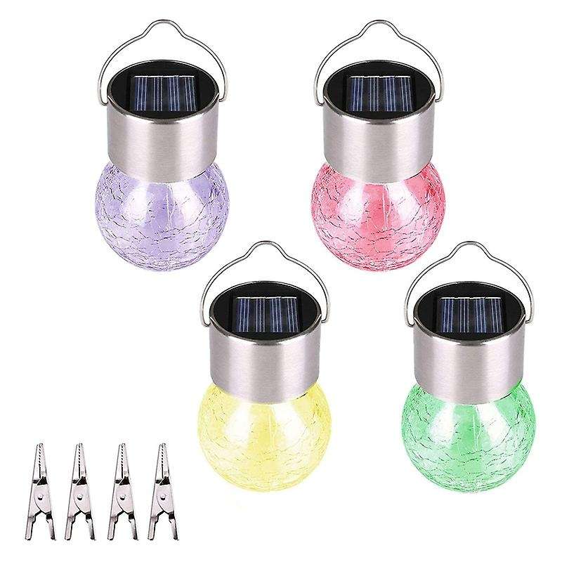 4 Pcs Hanging Solar Lights Christmas Decorations, for Garden, Yard