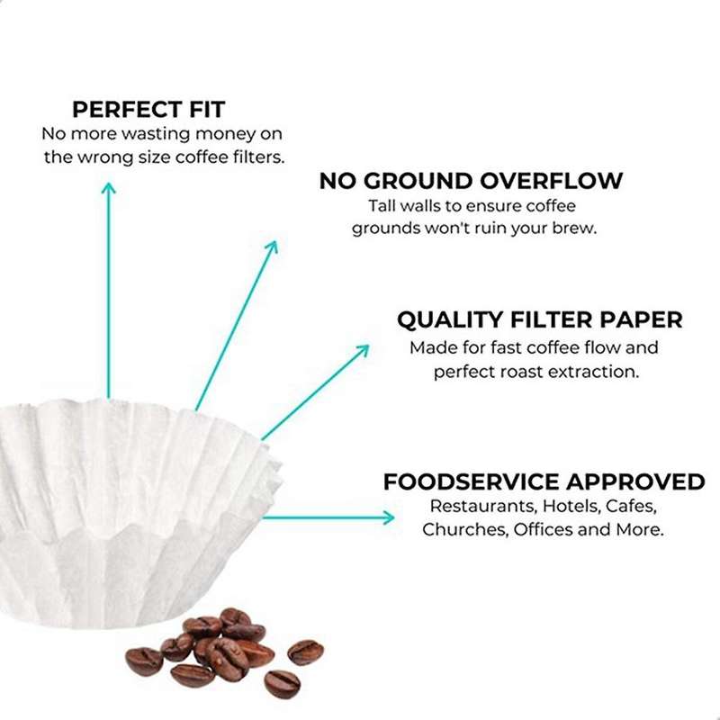 500pcs 8/12 Cup White Coffee Filters for Coffee Machine Filter Paper