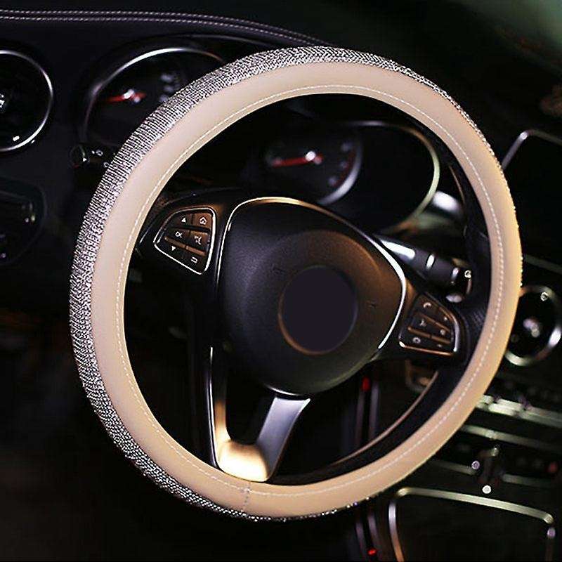 Crystal Diamond Car Steering with Pu Leather Rhinestone Wheel Covers