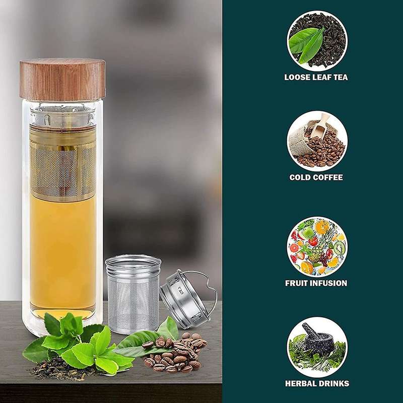 Tea Thermos with Infuser and Stainless Steel Tea Diffuser Tea Bottle