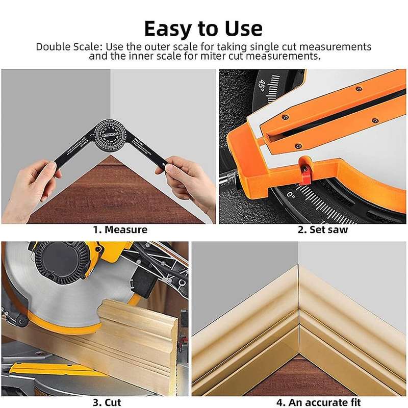 Miter Saw Protractor,aluminum Angle Finder for Miter Cuts, Carpentry
