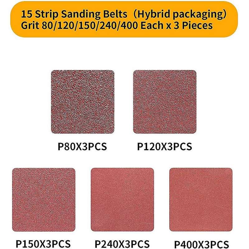 100x610mm 15pcs- 80/120/150/240/400 Grit Alumina Sanding Belt