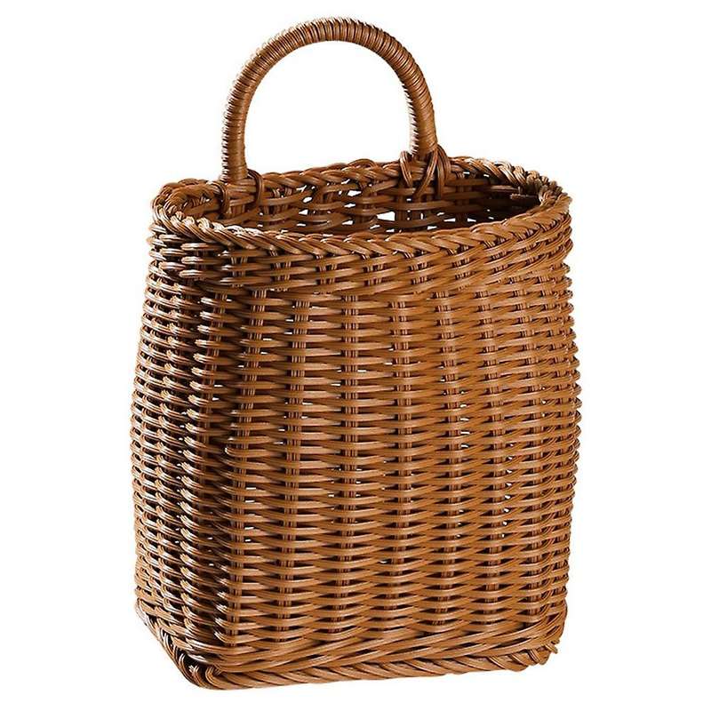 Hand-woven Storage Baskets Rattan Hanging Basket with Handle Decor A