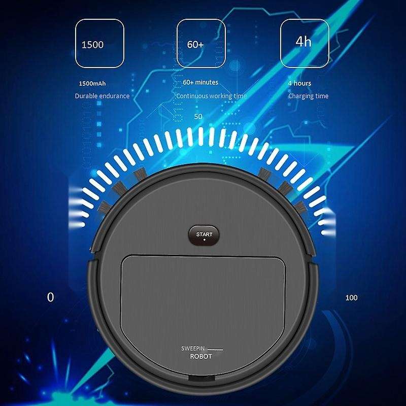 3-in-1 Household Cleaning Machine Automatic Vacuum Cleaner,black
