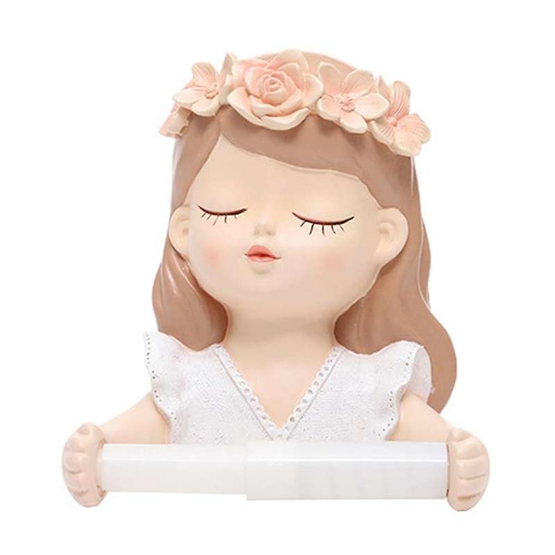 Long Hair Fairy Long Hair Lovely Girl Toilet Tissue Holder B