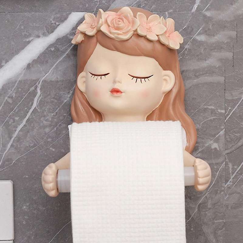 Long Hair Fairy Long Hair Lovely Girl Toilet Tissue Holder B