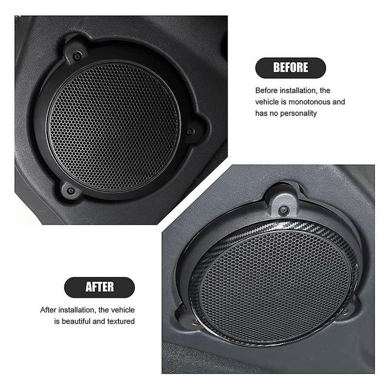 Car Roof Speaker Cover Trim Ring Interior Accessories (carbon Fiber)