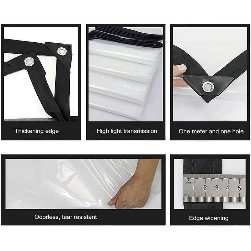 Shade Cloth Thick Tarp Cover,clear Canopy Fabric, with Grommets A