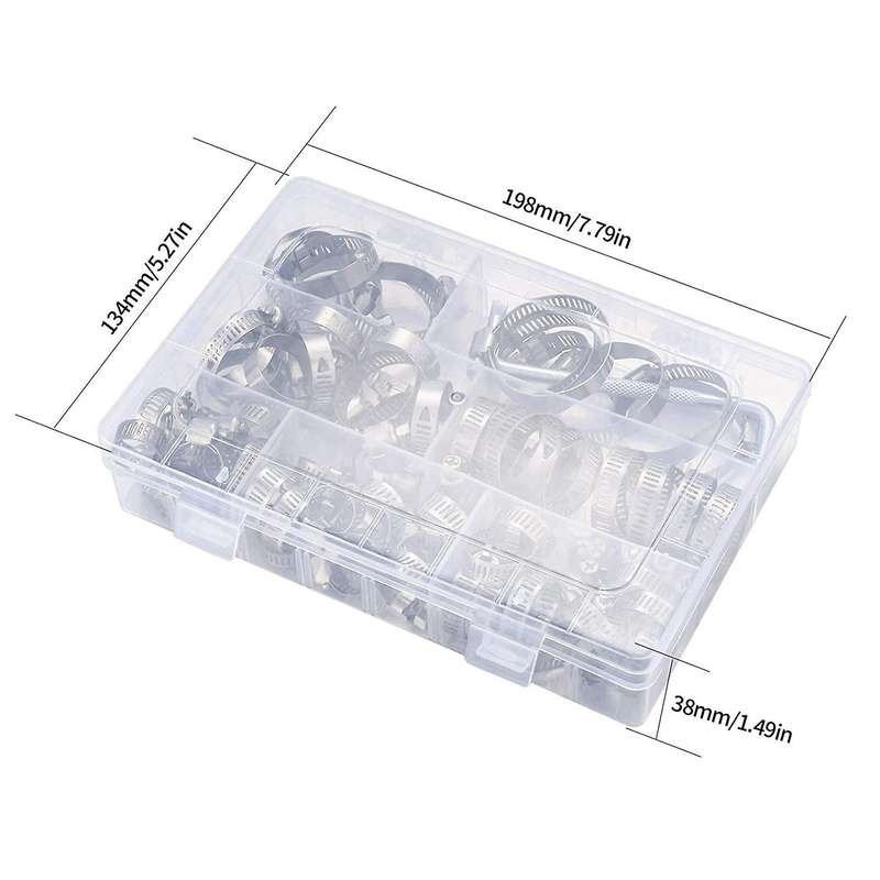 71 Pcs Hose Clamps Set Stainless Steel Adjustable Pipe Clamps