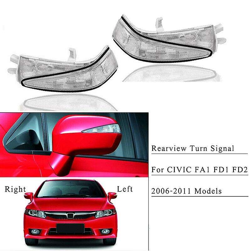Pair Rearview Mirror Turn Signal for Honda Civic Fa1 Fd1 2006-2011