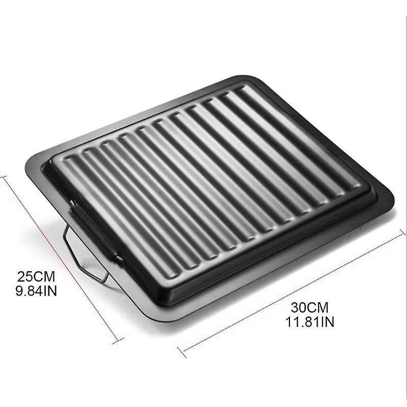 Non-stick Grill Pan with Dual Handles Barbecue Frying Griddle Tray