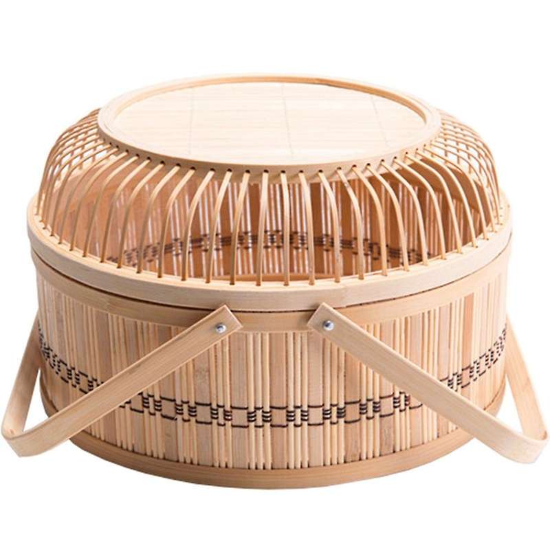 Handmade Vintage Traditional Round Bamboo Basket for Food Basket