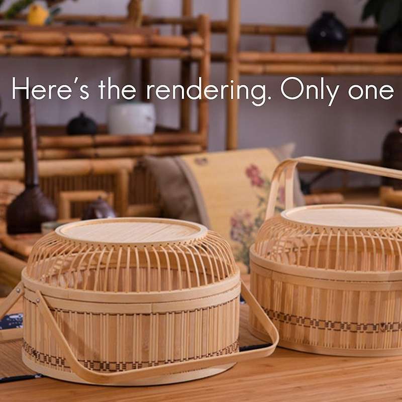 Handmade Vintage Traditional Round Bamboo Basket for Food Basket