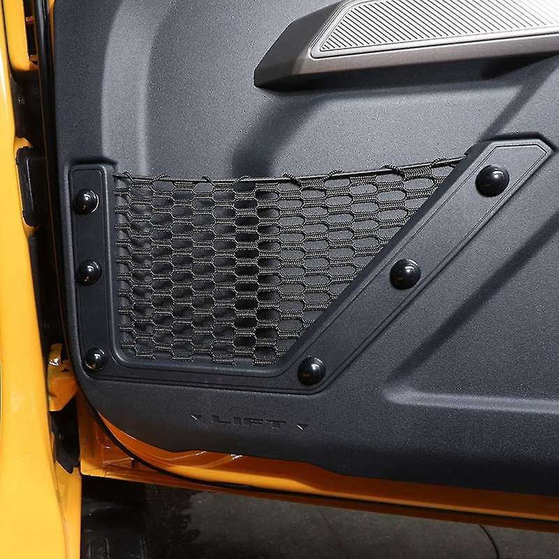 Front Door Storage Net Screw Trim Cover for Ford Bronco 2021 (black)