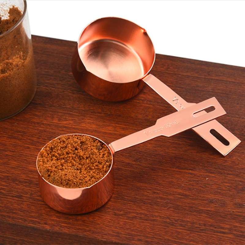 9 Pcs Rose Gold Stainless Steel Cups and Spoons for The Kitchen Set
