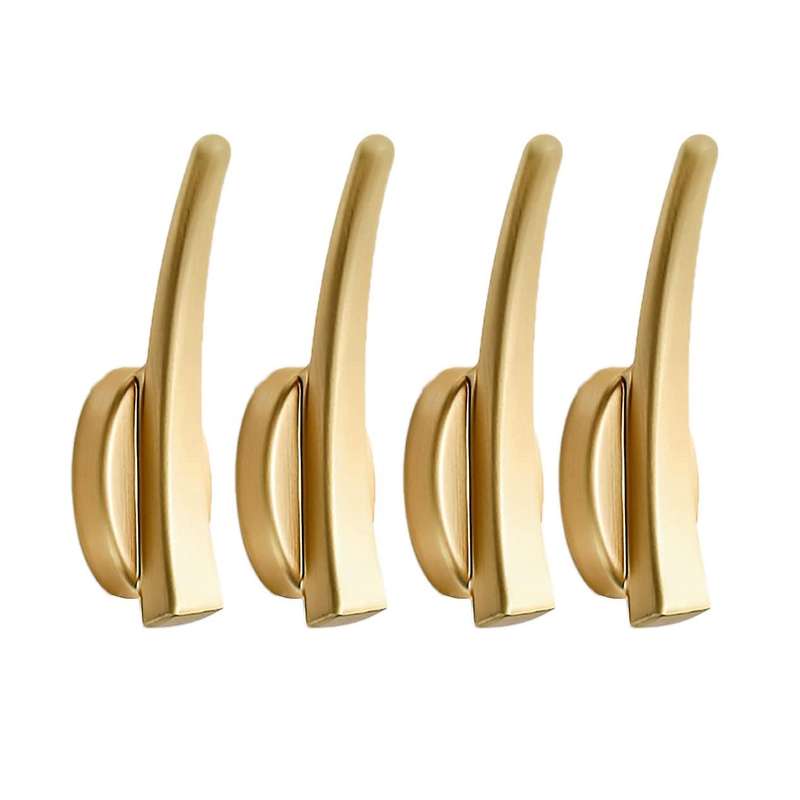 4 Pcs Coat Hooks Gold Heavy Duty Single Hooks for Bathrooms Kitchen