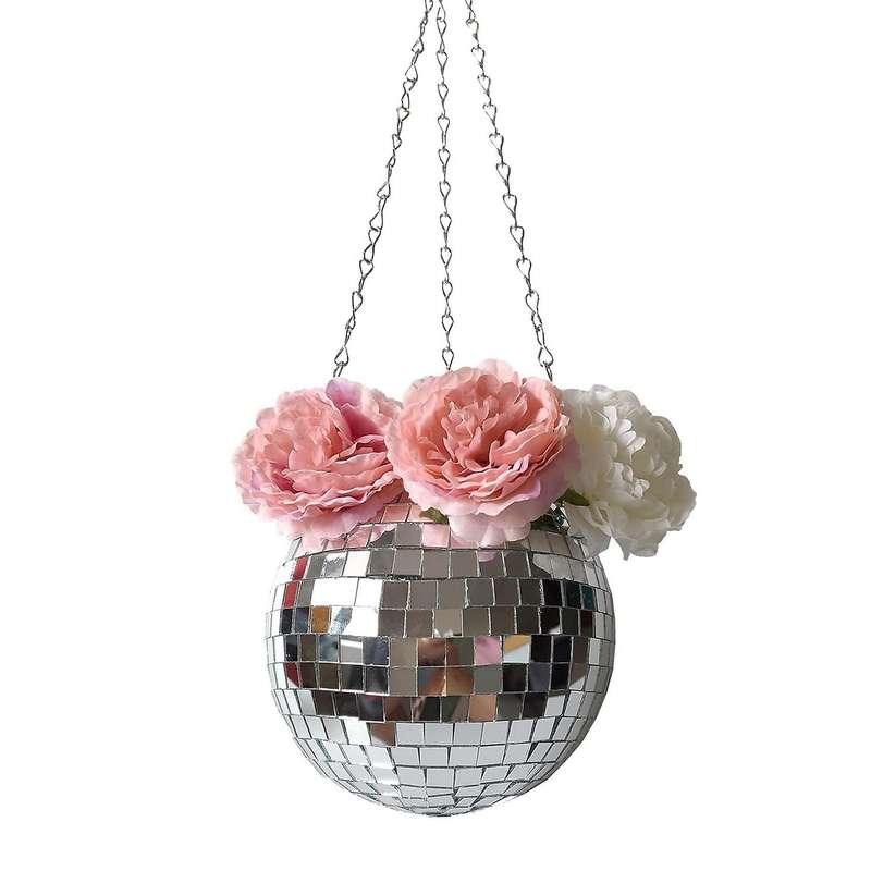 Disco Ball Planter Globe Shape Hanging Vase Home Decor Vase Container