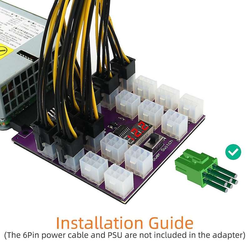 Atx 17 X 6pin Breakout Board Converter 12v for Ethereum Btc Mining