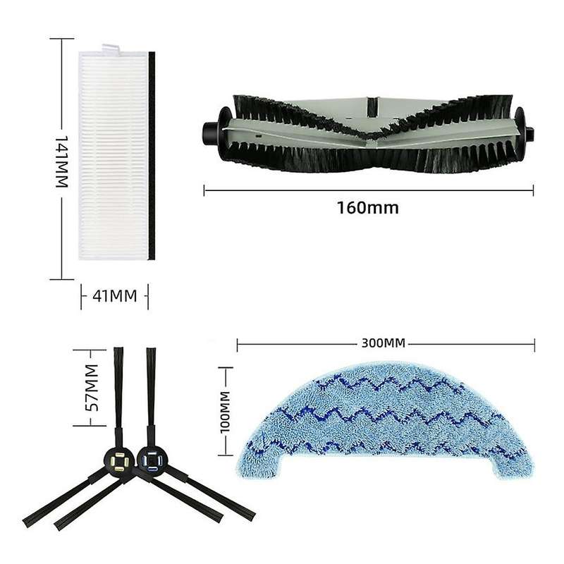 Main Side Brush Hepa Filter Mop Cloth Primary Filter for Ilife A7