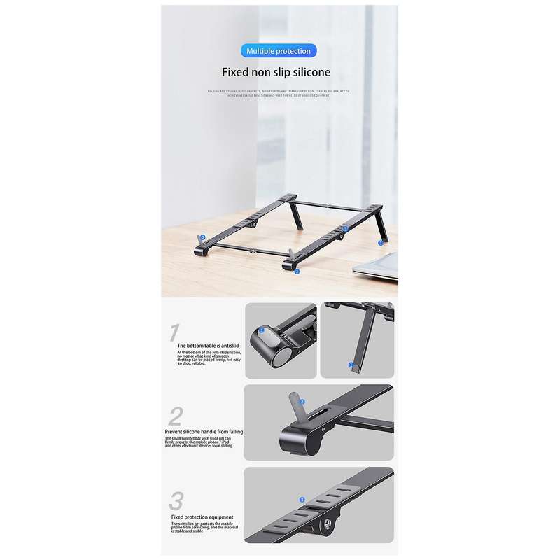 Oatsbasf Notebook Laptop Holder Riser, Desktop Laptop Cooler (gray)
